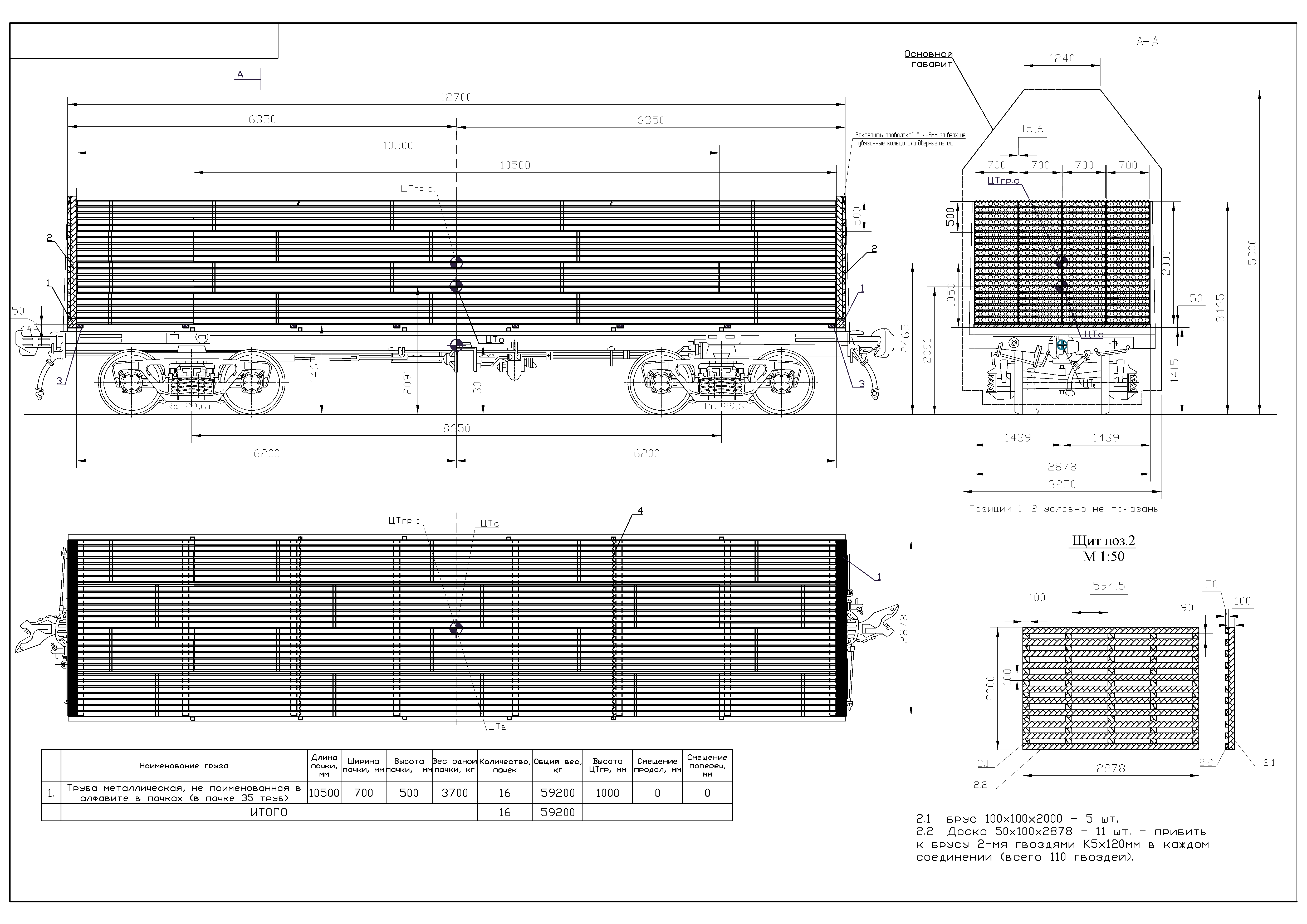 Схема погрузки трубы в машину 1020